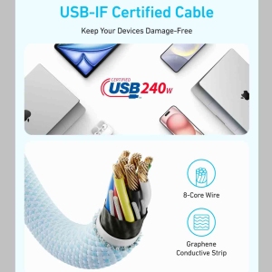 کابل تایپ سی انکر Anker مدل A8060 توان 240 وات 1 متری