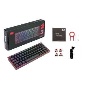 کیبورد گیمینگ سیمی ردراگون Redragon مدل K617 FIZZ با نور RGB