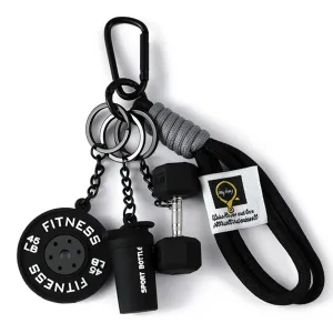 جاکلیدی ورزشی مدل dumbbell shaker weight طرح وزنه، شیکر و دمبل