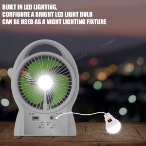 پنکه شارژی خورشیدی اتندا Etenda مدل GD-8026 با چراغ LED
