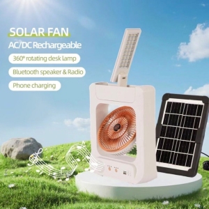 پنکه خورشیدی مه پاش فوژاو مدل CC303BT با اسپیکر و بخور سرد
