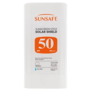 ضد آفتاب صورت و بدن بی رنگ سان‌ سیف مدل Solar Shield SPF50 پوست خشک