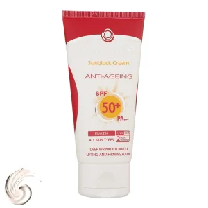 کرم ضد آفتاب و ضدچروک بی رنگ سان سیف SPF50 مناسب انواع پوست 50 میلی‌لیتر
