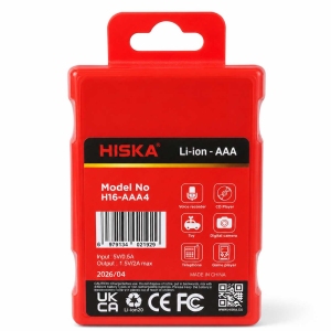 باتری نیم قلم AAA شارژی هیسکا HISKA مدل H16-AAA4 پک 4 عددی