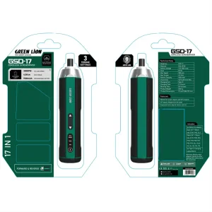 پیچ گوشتی شارژی گرین لاین Green Lion مدل GSD-17  ست 17 عددی