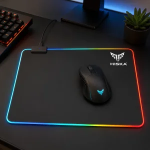 ماوس پد مخصوص بازی هیسکا HISKA مدل HR-61 با نور پردازی RGB