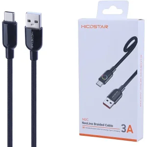 کابل تایپ سی هایکواستار HICOSTAR مدل 142C جریان 3 آمپر 1 متر