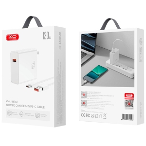 شارژر دیواری 120 وات ایکس او XO مدل L128 با کابل تایپ سی