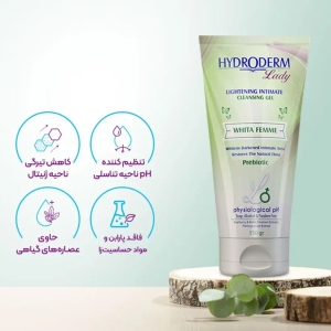 ژل بهداشتی بانوان هیدرودرم Hydroderm مدل Whita Femme روشن کننده