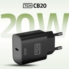 نمای مشکی شارژر دیواری تی سی اچ CB20