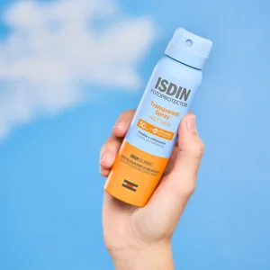 اسپری ضد آفتاب بی رنگ ایزدین ISDIN مدل Wet Skin با SPF50