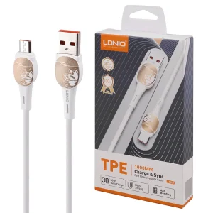 کابل شارژ میکرو یو اس بی الدنیو LDNIO مدل LS831 توان 30 وات 1 متر