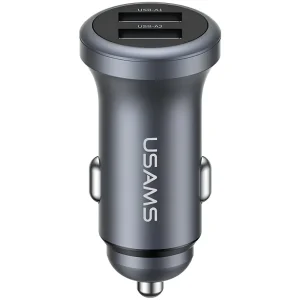 شارژر فندکی یوسامز USAMS مدل CC320 شدت جریان 2.4 آمپر دو پورت