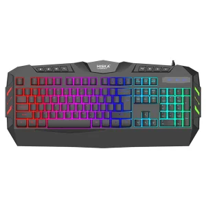 کیبورد گیمینگ هیسکا HISKA مدل HX-KEG400 با سیم RGB