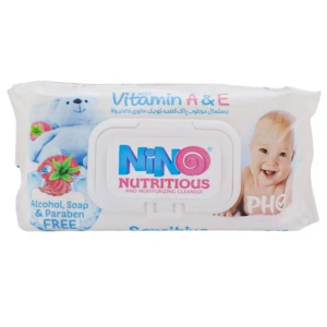 دستمال مرطوب کودک نینو Nino حاوی کالاندولا با اسانس تمشک 70 عددی