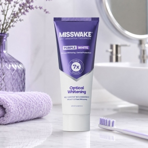 خمیر دندان سفید کننده و ضد زردی میسویک MISSWAKE مدل Purple White حجم 75ml