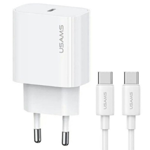 شارژر دیواری یوسامز USAMS مدل CC226 توان 20 وات با کابل Type-C طول 1m