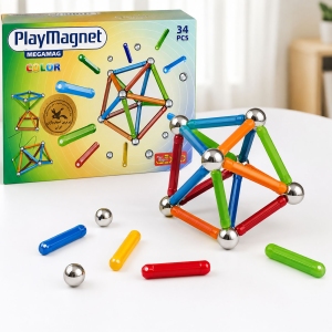 مگنت بازی ساختنی مگا مگ PLAY MAGNET با 34 قطعه