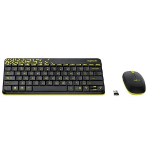 کیبورد و ماوس بی سیم لاجیتک logitech مدل MK240 سفید و قرمز روشن