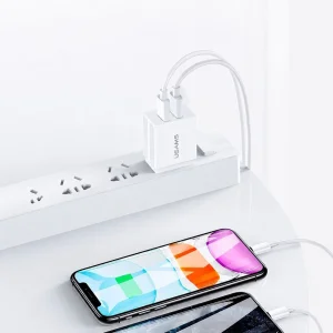 شارژر دیواری 2.1 آمپر یوسامز USAMS مدل cc090+sj099 با کابل تایپ سی