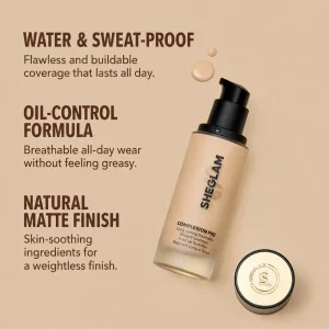کرم پودر شیگلم SHEGLAM اصل مدل Complexion Pro شماره 04 حجم 30ml