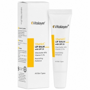 بالم لب بی رنگ ویتالیر مدل Vitamin C محافظت در برابر آفتاب با SPF25