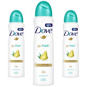 اسپری ضد تعریق زنانه داو Dove مدل Go Fresh رایحه گلابی و آلوئه ورا 48H حجم 250ml