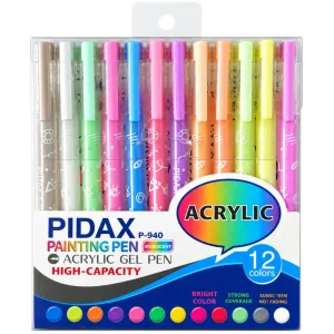 روان نویس 12 رنگ نقاشی پیداکس PIDAX کد p-940 اکریلیک