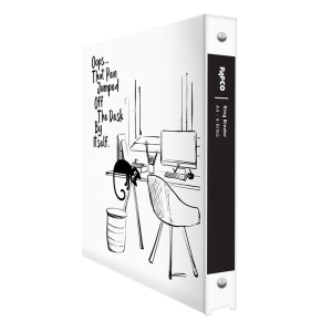 کلاسور پاپکو Papco مدل Ring Binder 4-Ring بلک اند وایت سایز A4