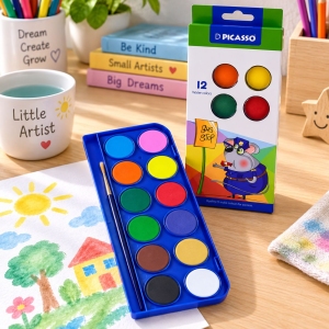 آبرنگ 12 رنگ پیکاسو Picasso مدل WT-1012 با قلمو