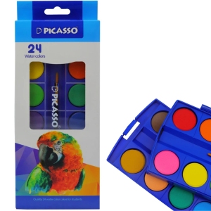 آبرنگ 24 رنگ پیکاسو Picasso مدل WT-1024 با قلمو