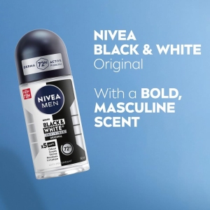 رول ضد تعریق مردانه نیوآ Nivea مدل Black & White حجم 50ml ماندگاری 72 ساعت
