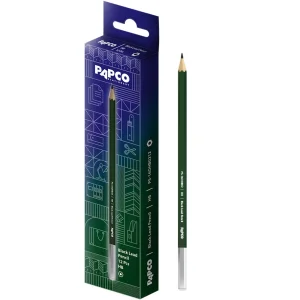 مداد مشکی HB پاپکو مدل PS-16OHB0212 با سختی HB پک 12 عددی