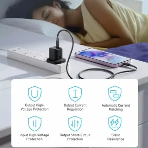شارژر دیواری 25 وات انکر Anker مدل B2656 با کابل دوسر تایپ سی