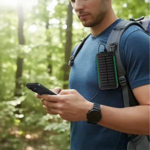 پاوربانک خورشیدی گرین لاین مدل GNSOLTX10PBK ظرفیت 10000mAh با بند آویز
