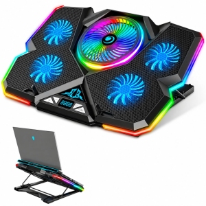 پایه خنک کننده لپ تاپ کول کلد Cool Cold مدل K44-RGB سایز 17 اینچ با 5 فن