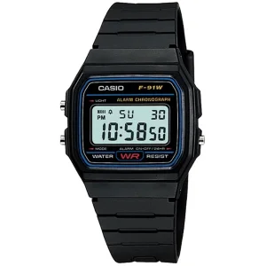 ساعت مچی دیجیتال کاسیو Casio مدل F-91W-1DG یونیسکس با بند رزینی اسپرت