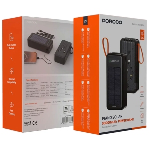 پاوربانک خورشیدی پورودو Porodo مدل PDPBB308BK ظرفیت 30000 توان 10.5 وات