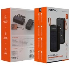 قیمت پاوربانک خورشیدی پورودو Porodo مدل PDPBB308BK ظرفیت 30000 میلی آمپر ساعت