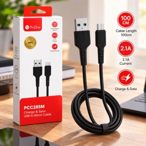 کابل میکرو یو اس بی پرووان ProOne مدل PCC285M جریان 2.1 آمپر 1 متر