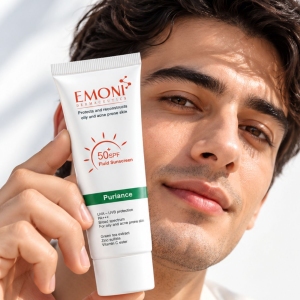 فلوئید ضد آفتاب بی رنگ امونی مدل Puriance مناسب پوست چرب و داراى آکنه SPF50+ حجم 50ml