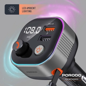شارژر فندکی و فرستنده FM پورودو Porodo مدل PDFWCH069DG توان 65 وات