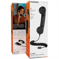 بسته بندی گوشی تلفن کلاسیک پرودو PD569BK مشکی با کابل Type-C
