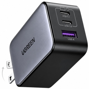 شارژر دیواری یوگرین UGREEN مدل CD244 سه پورت GaN II با توان 65 وات