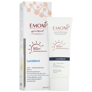 کرم ضد آفتاب بی رنگ امونی مدل Lucidient مناسب پوست نرمال تا خشک SPF50+ حجم 50ml