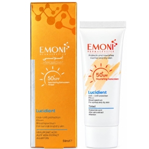 کرم ضد آفتاب رنگی امونی مدل Lucidient مناسب پوست نرمال و خشک SPF50+ حجم 50ml