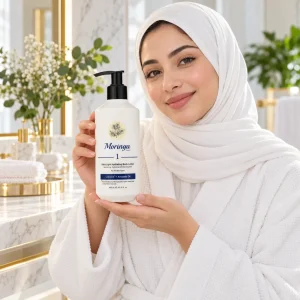 لوسیون بدن مورینگا امو مدل 1  فوق سبک وآبرسان برای انواع پوست 300ml