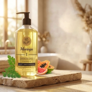 ژل شستشو و آبرسان صورت مورینگا امو مدل 01 مناسب پوست های چرب، مختلط و معمولی 400ml