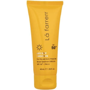 کرم ضد آفتاب بی رنگ لافارر با SPF50 مناسب پوست چرب و آکنه‌ای 40ml