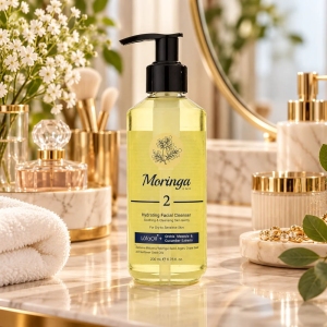 ژل شستشوی آبرسان صورت مورینگا امو مدل 02 مناسب پوست خشک و حساس حجم 200ml